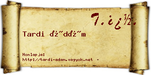 Tardi Ádám névjegykártya